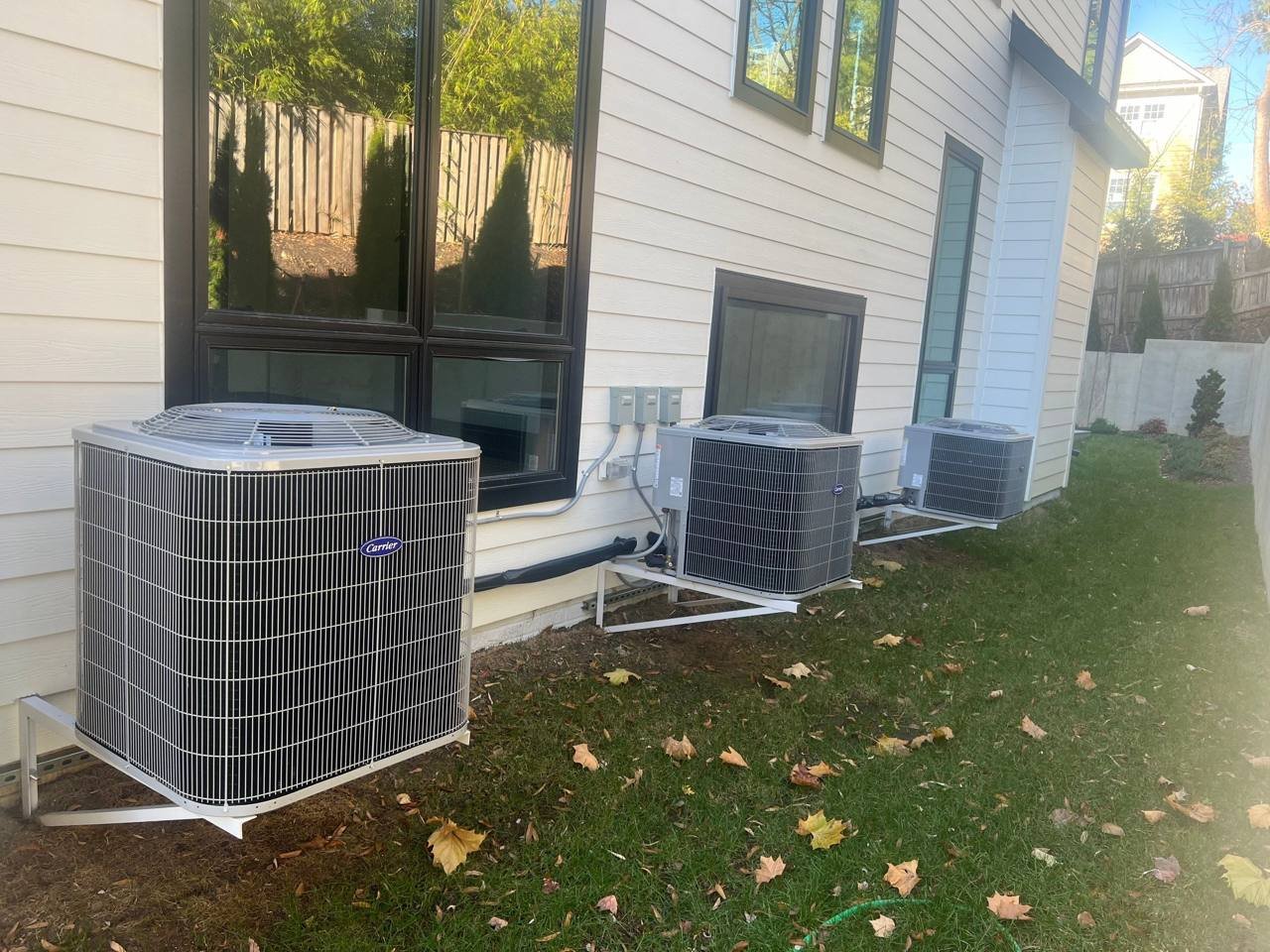 Three Carrier condensers